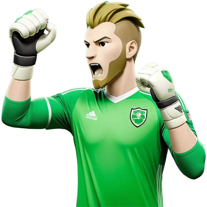Create a set of unique emojis in the style of the football eSports club VFC GREEN LIONS. Key elements: a lion (the club's symbol), green and white color scheme, football theme (ball, goal, goalkeeper gloves, goal celebration, tactical board), elements of team spirit (fist, heart, shield). Style – modern, slightly aggressive, with a focus on strength, unity, and victory. The emojis should be simple, easily recognizable, and suitable for use on social media and streams." emoji