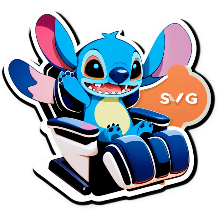 Stitch in a massage chair  emoji
