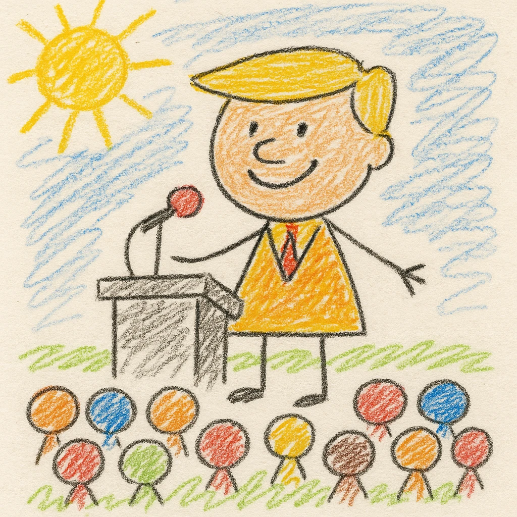 Donald Trump speaking at a rally emoji