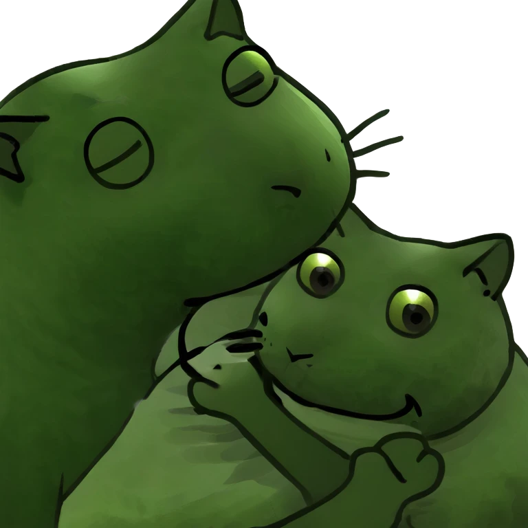 Cat laying with otter emoji