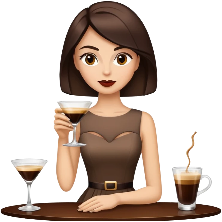 Woman drinking espresso martini emoji
