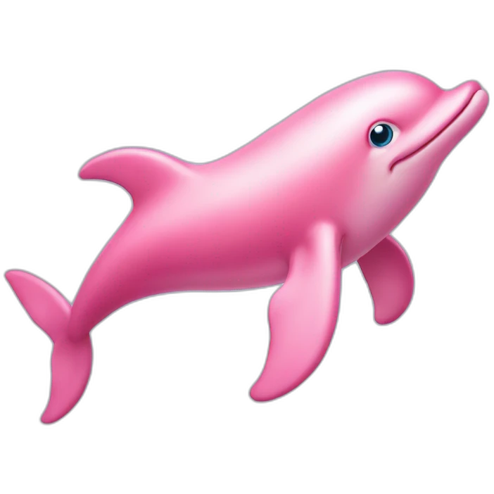 pink toy dolphin with legs instead of his tail emoji