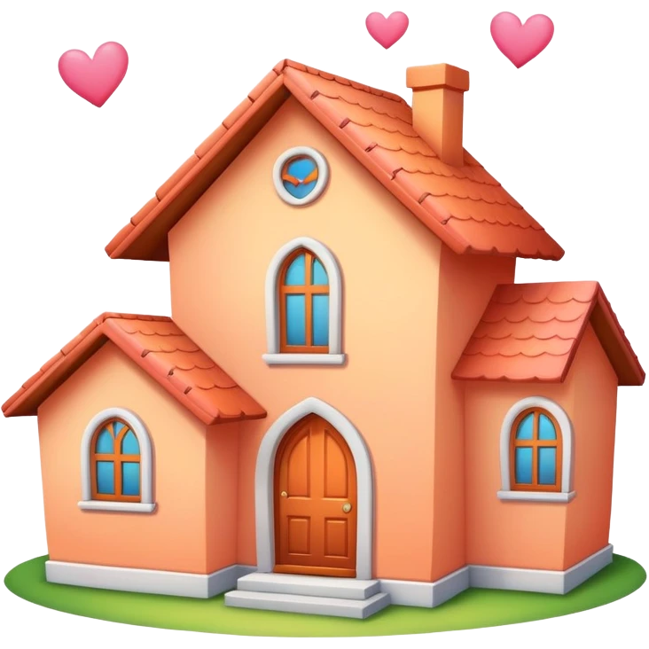 peach color home with hearts around emoji