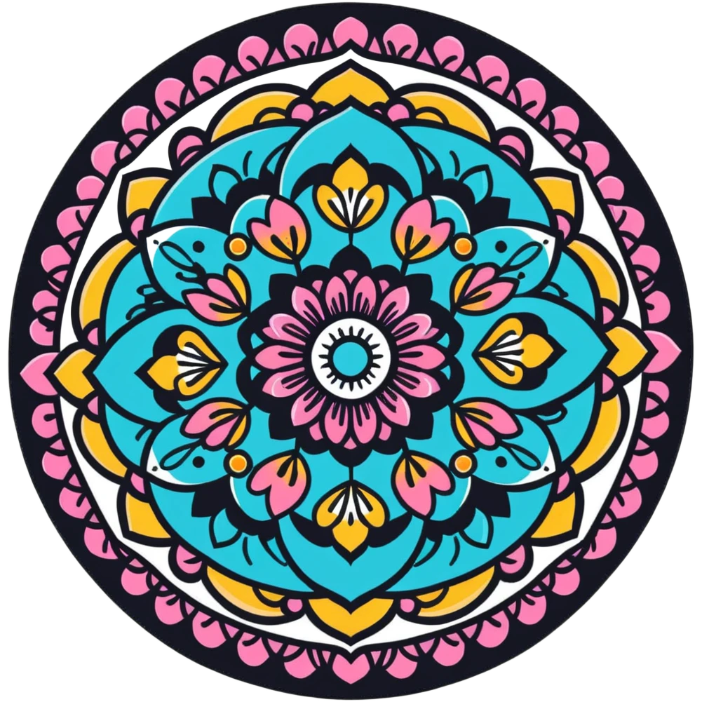 mandala with floral and bead detailing emoji