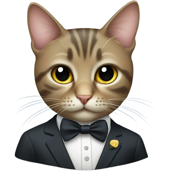 Cat with suit  emoji