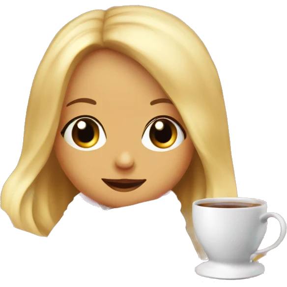 cute baby pink blanket and a tea with a blonde girl sitting in the blanket emoji