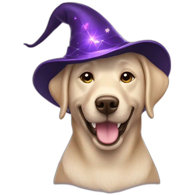 labrador smile wizard hat emoji