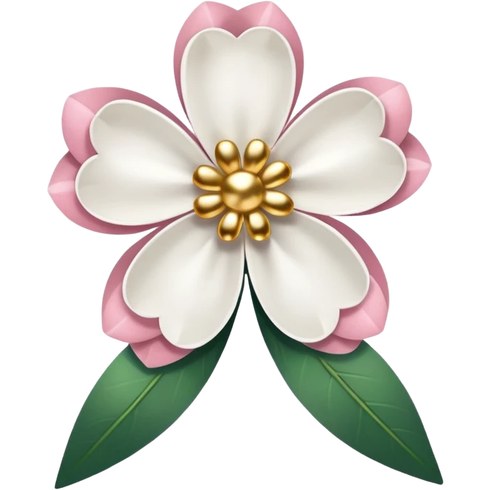 white sakura flower with a bow and velvet ribbon petals emoji