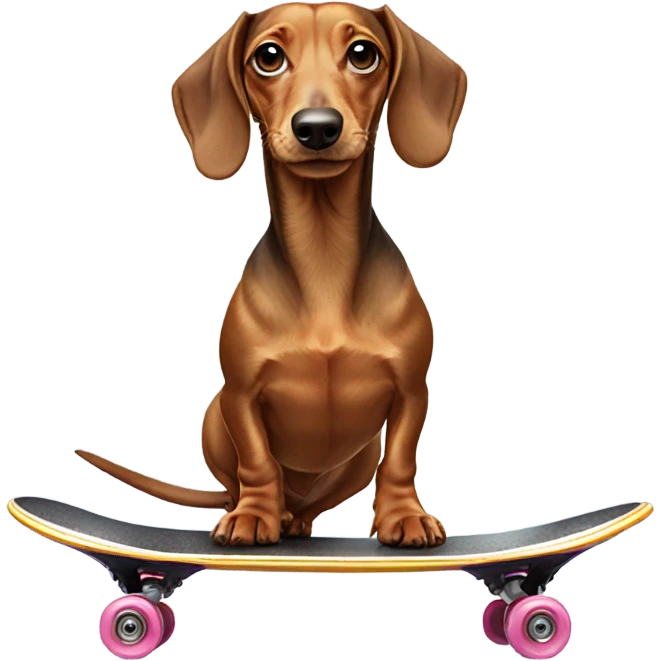 Dash hound on a skateboard  emoji