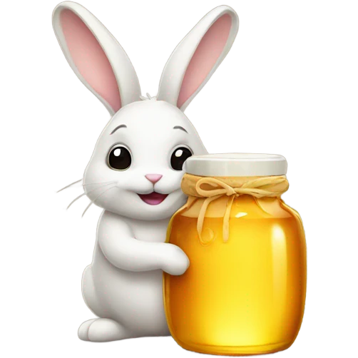 Bunny with a jar of honey emoji