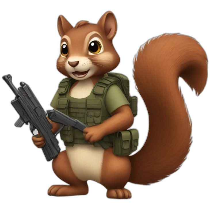 Armed squirrel emoji