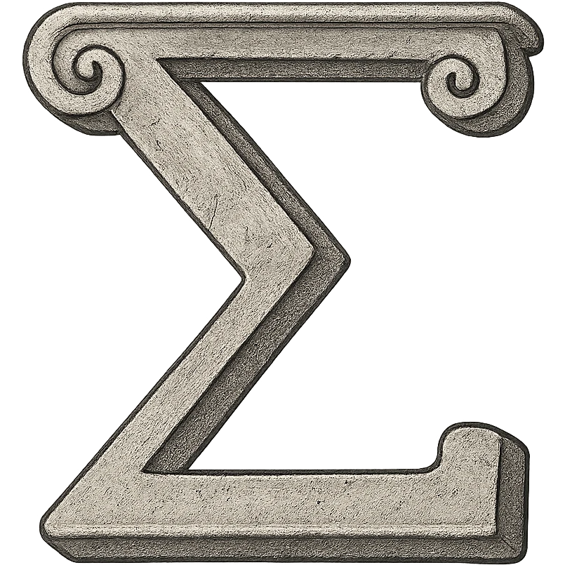 sigma symbol, classic Greek style emoji