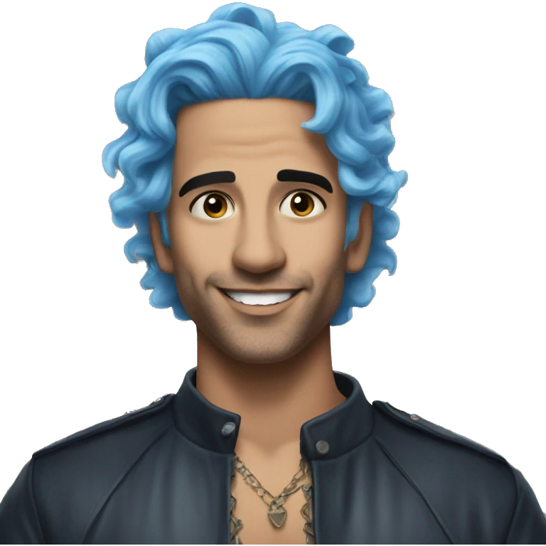 Rauw alejandro Latin Singer with Blue hair trap emoji