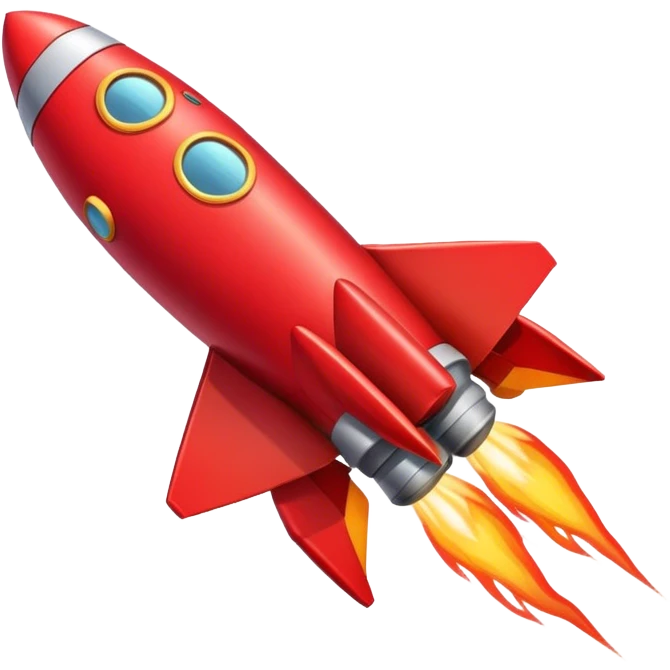 Red rocket ship going down emoji