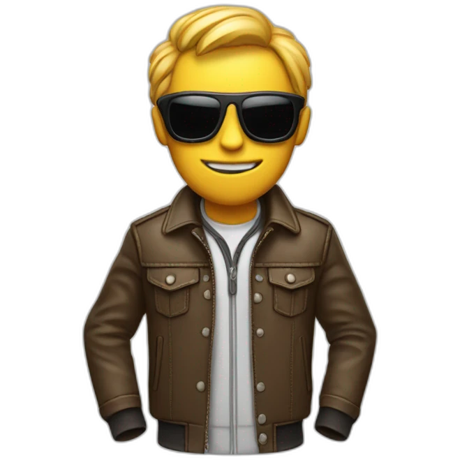 Squelette avec une veste en cuir  emoji