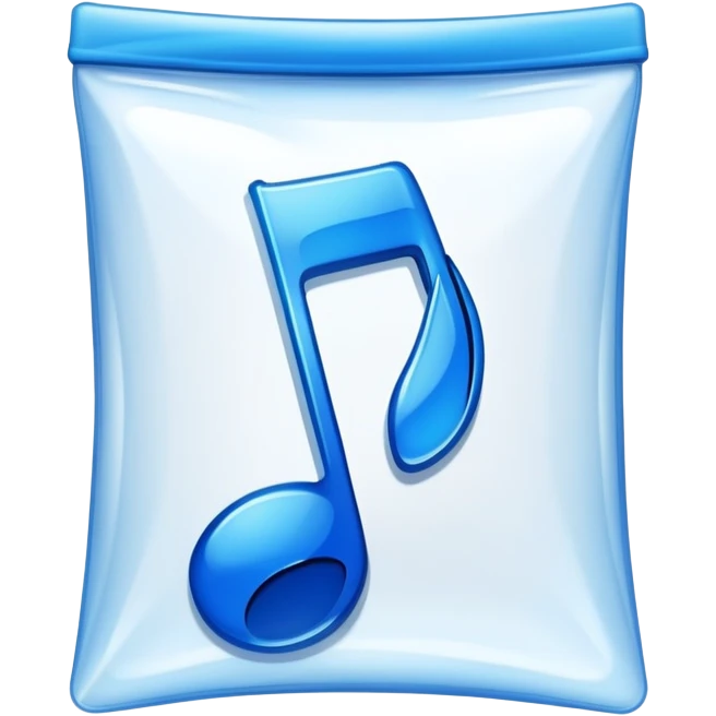 ziplock bag with a blue musical note inside emoji