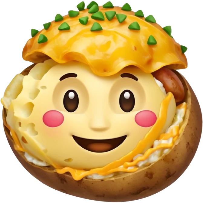 Happy loaded baked potato smiling emoji