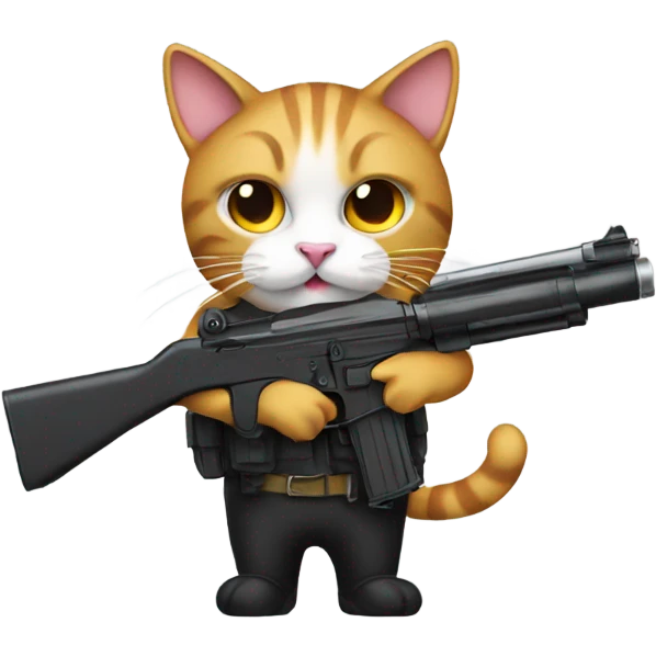 cat with a gun emoji