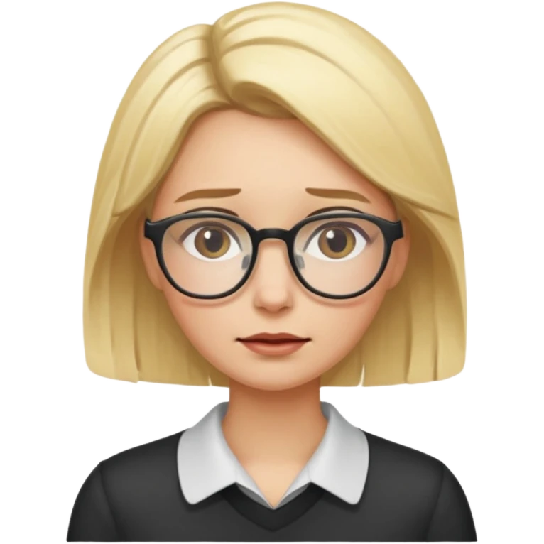 Emotional blonde with glasses emoji