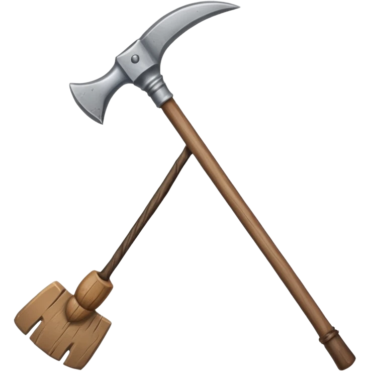 wood hoe, ancient, stick emoji