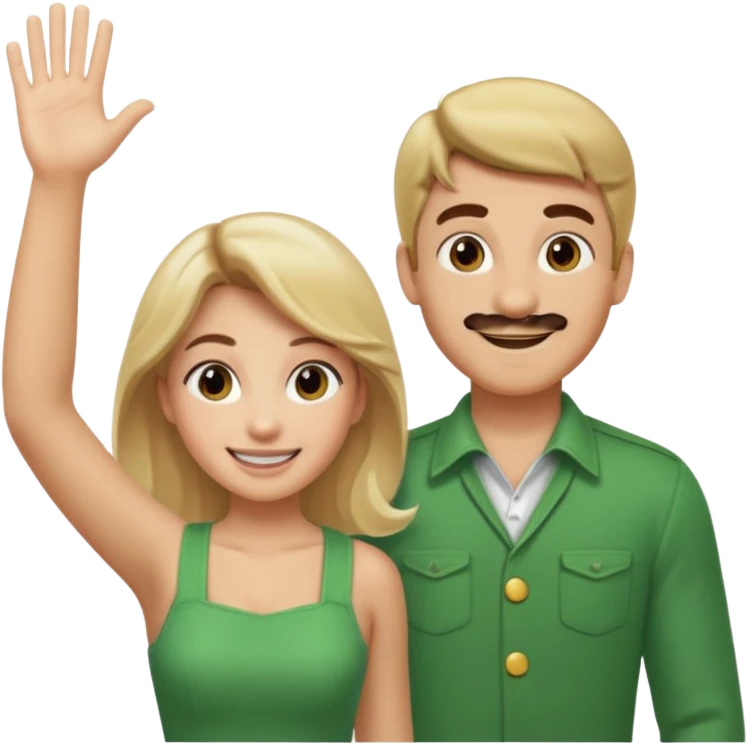 blonde female Luigi and a normal brown hair male mairo. They are friends! Maybe highfiving or just smiling emoji