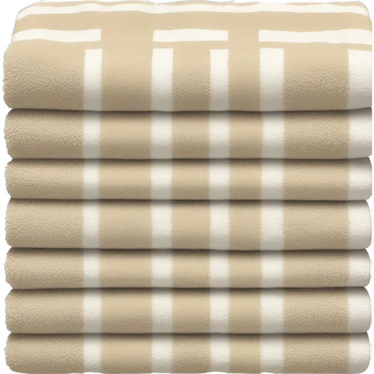 Stack of 3 beige and white striped towels emoji