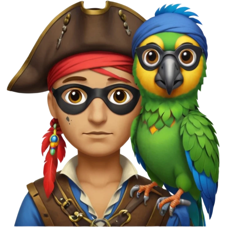 pirate and parrot emoji