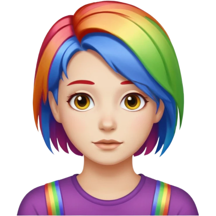Me with rainbow hair emoji