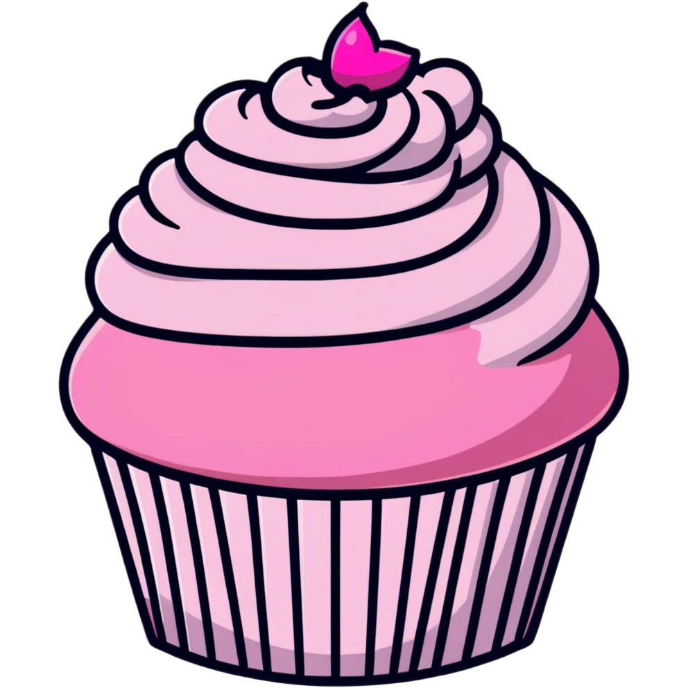 cupcake with pink icing emoji