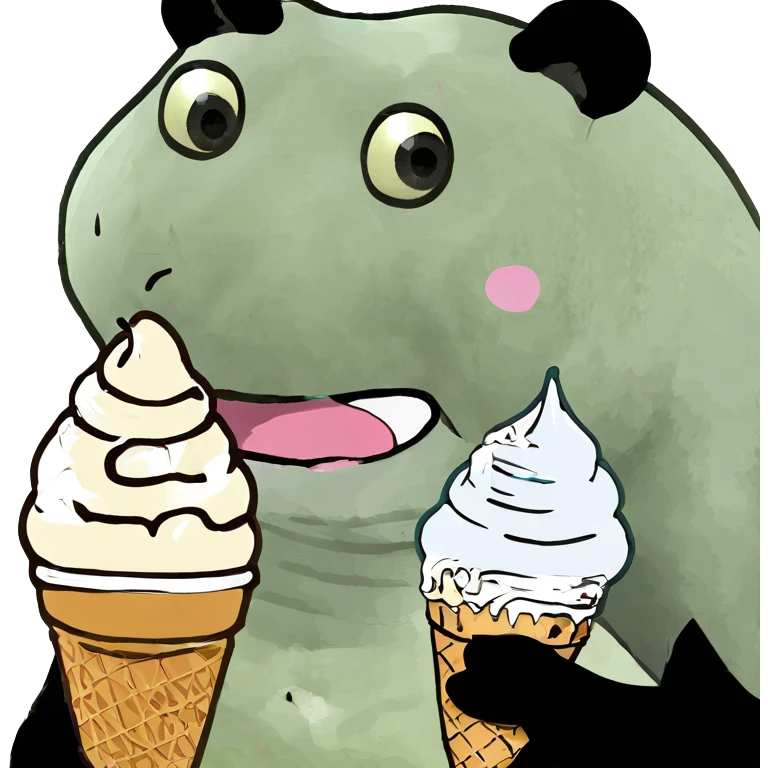 Panda eating ice cream emoji