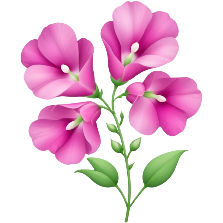 sweetpea flower, pink with dotted center emoji