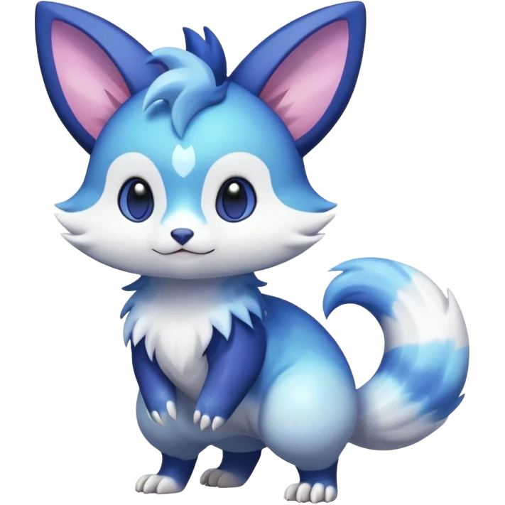 Shiny Exotic Colorful Nebula-Gradients Furret-Meowstic-Zangoose-Hybrid (Full body) emoji