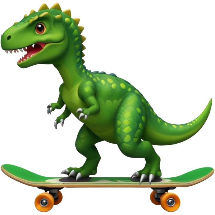 Dinosaur on a skateboard emoji