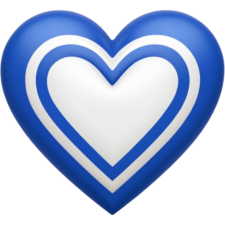 Royal blue and white striped heart emoji
