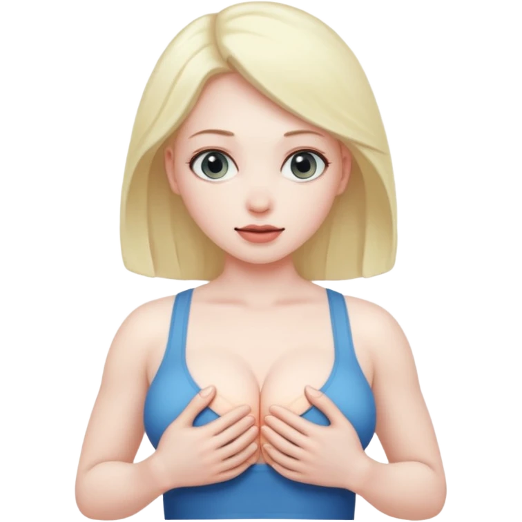 A pussy with nothing on lifting her boobs emoji