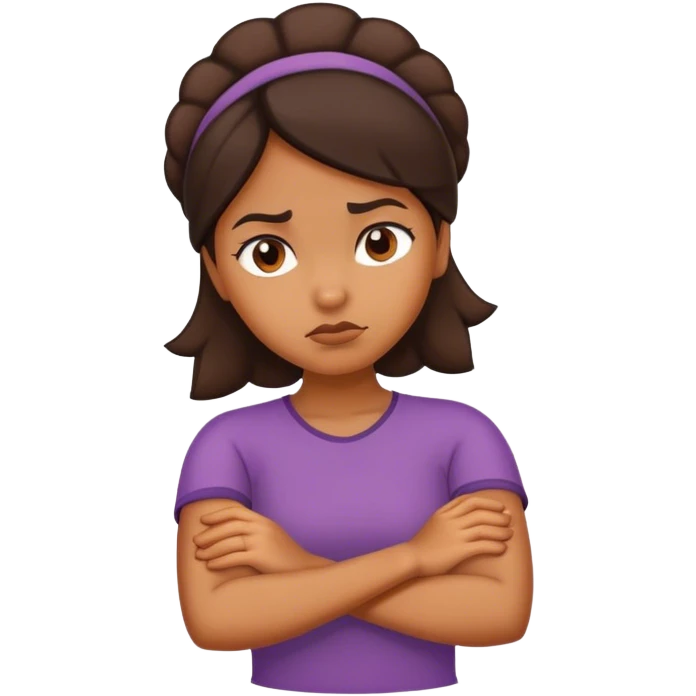 Annoyed brown Girl with arms crossed emoji