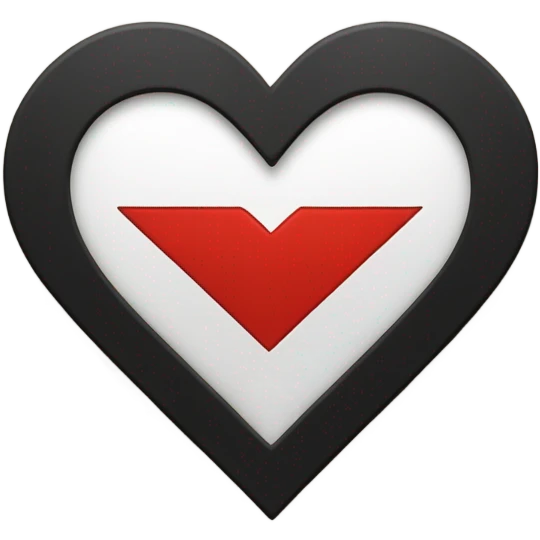Black and red heart  emoji