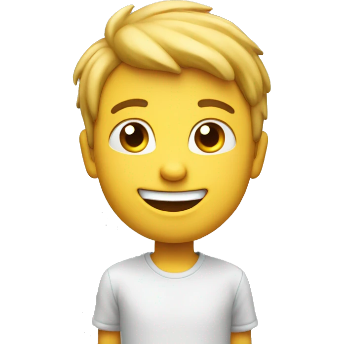 happy boy 3d standing realastic icon emoji