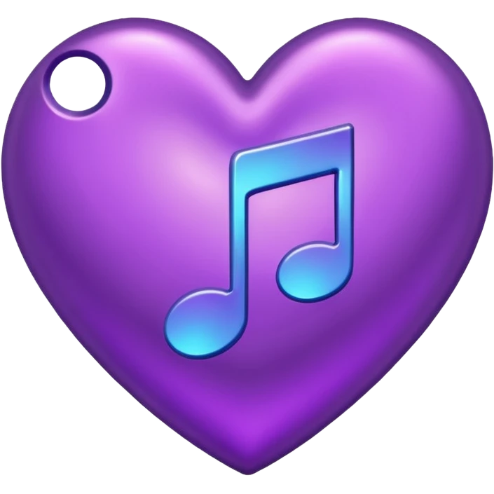music heart note purple emoji