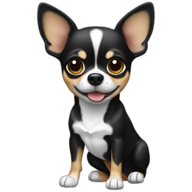 Chihuahua black and white emoji
