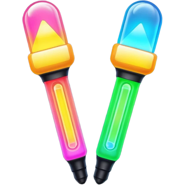 a dual of lightstick emoji