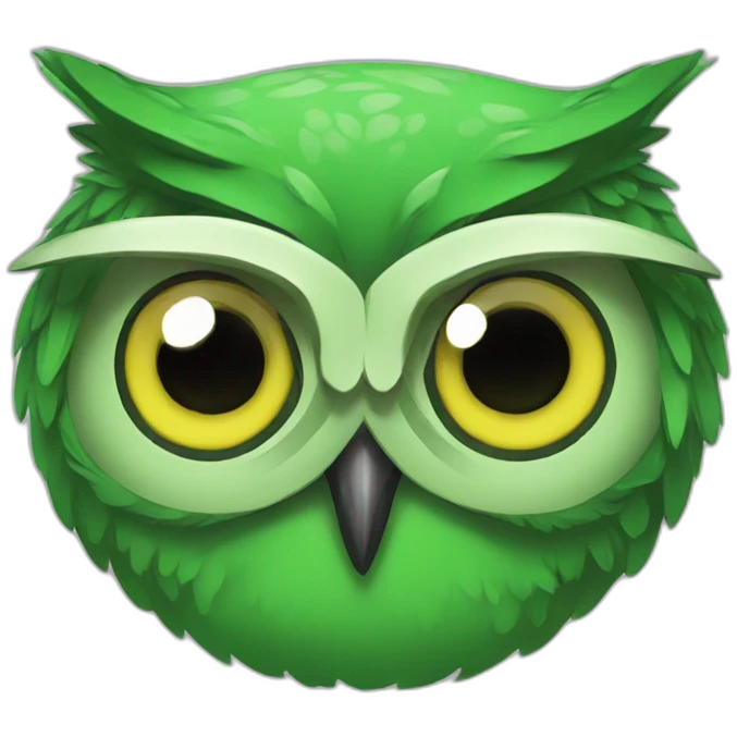 Green-owl-manga-like emoji