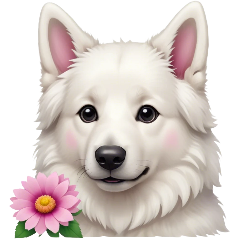 White Shepherd flower pink  emoji