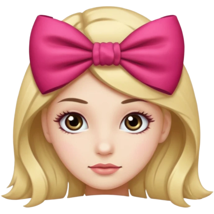 Chica con pestañas y moño emoji