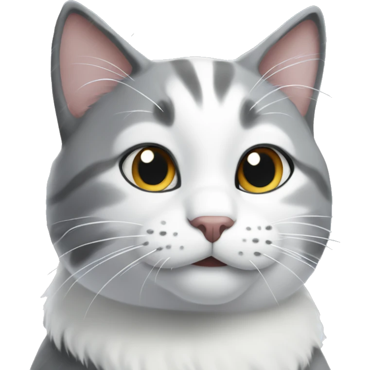 Gray and white cat in the snow emoji
