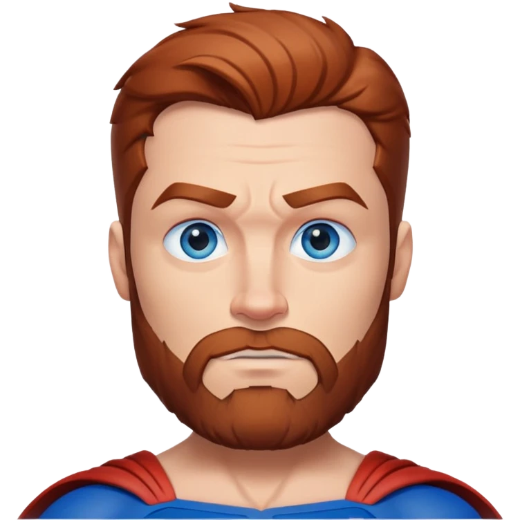 Adult Superman Blue Eyes scruffy Redish Brownish Beard Muscle emoji