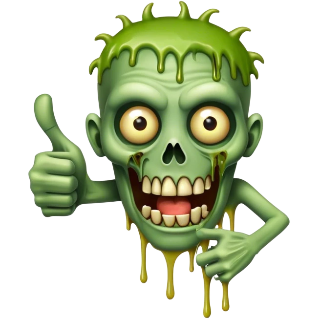 dripping green zombie thumbs up emoji