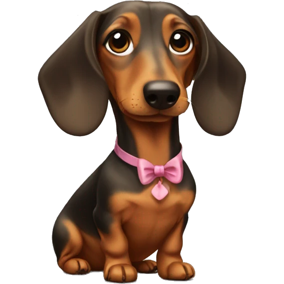 Dachshund with a bow emoji