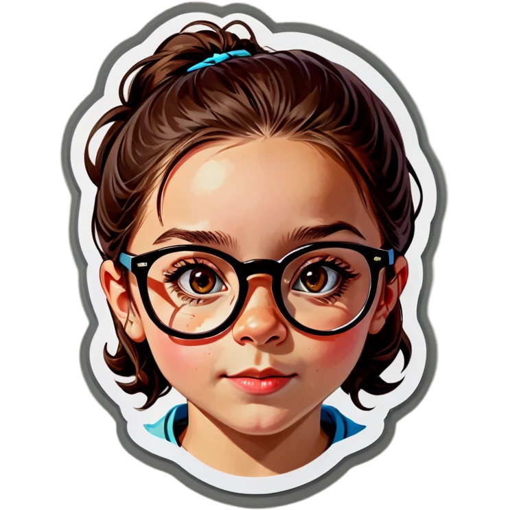 realistic portrait of girl with glasses emoji