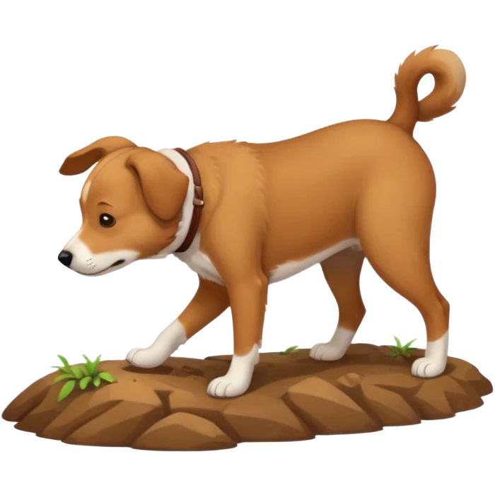 the dog has its head down, looking for tracks emoji
